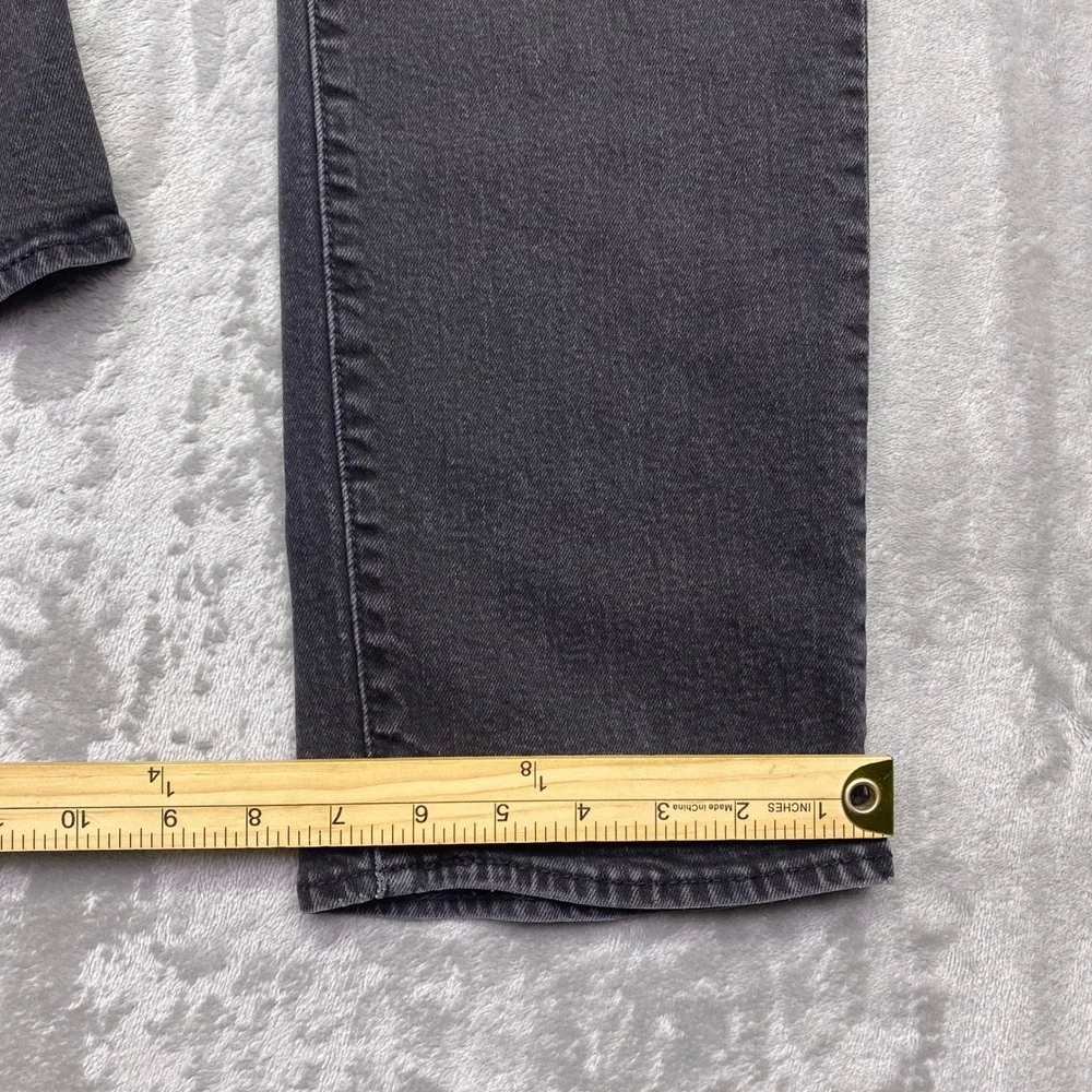 Levis Premium 514 Straight Fit Jeans Mens Sz 38 Charcoal Gray Denim Grunge Retro